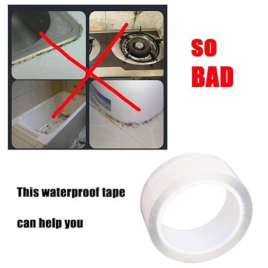 LiXiongBao Clear Caulk Strip, 2 Inch x 16.4 Feet Self Adhesive Caulk Tape Caulking Sealing Tape for Kitchen Countertop Sink Bathtub Bathroom Shower Toilet and Floor Wall Edge Protector