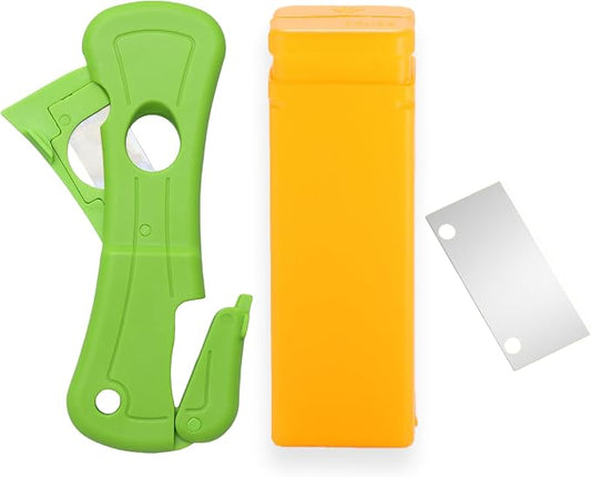 Sealant Nozzle Vutting Tool - Cut & Crimp Adhesive Nozzle Cutter with Case & 2 Replaceable Blades, Silicone Caulking Tube Snip Manual Cartridge Cutter Tool for Silicone Hose Glass Sealant