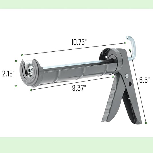 Bates- Caulking Silicone Gun, 10:1 Thrust Ratio, Hand Caulking Guns, No Drip