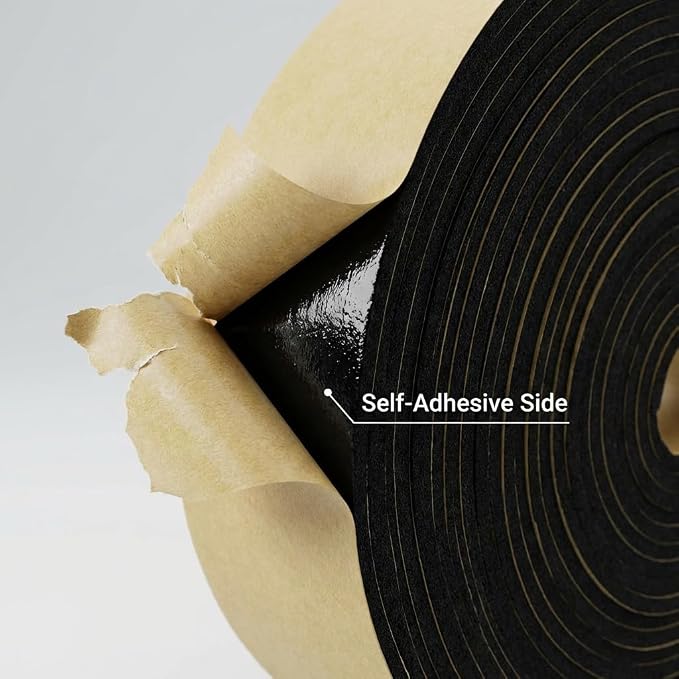 QWORK Pipe Wrap Insulation, Waterproof Foam Insulation Tape Adhesive for Hot or Cold Pipes, 33 Ft x 2 Inch Wide x 1/8 Inch Thick
