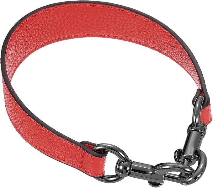 uxcell 14.17 Inch PU Leather Short Bag Strap with Clasp, Purse Handles Handbags Replacement Straps for Clutch Bag Underarm Bags, Red, Grey Buckle