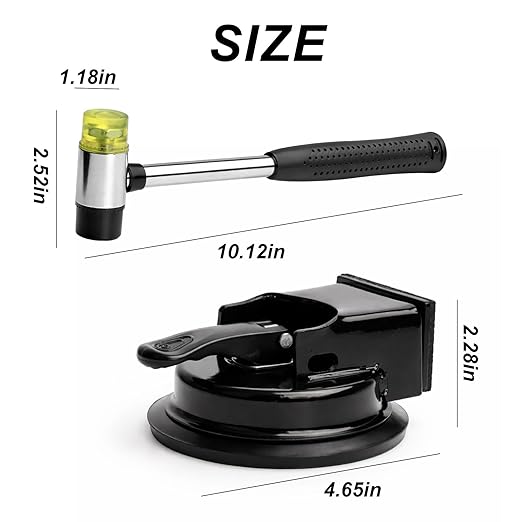 Heavy Duty Floor Gap Fixer, Plank Grabber with Suction Cup for Smooth Surfaces, Vinyl, Wood, Laminate Floor, Perfect for Filling Gaps, Laminate Flooring Tools with Rubber Mallet