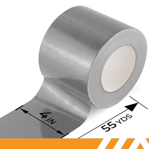 GTSE Wide Duct Tape, Silver, 4 Inches x 55 Yards (164 ft), Heavy Duty, Waterproof Repair Tape for Indoor or Outdoor Use, 12 Rolls