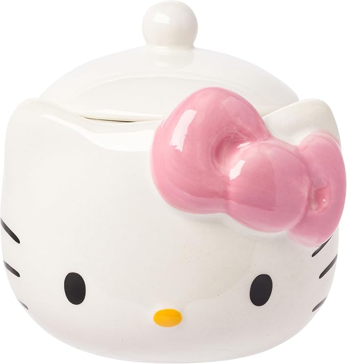 Silver Buffalo Sanrio Hello Kitty 3D Sculpted Ceramic Cookie Snack Candy Jar (X-Small)