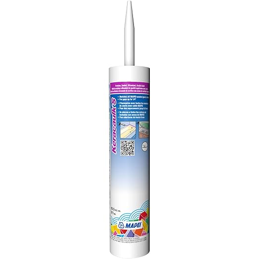 Mapei Keracaulk S Premium, Paintable, Sanded, Siliconized Acrylic Caulk, Expertly Formulated to Match Grout Colors, 10 oz., 5044 Pale Umber- Sanded