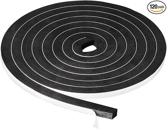 Window Door Seal Tape 1/2Inch Wide X 1/2Inch Thick, Weather Stripping for Doors High Density Foam Seal Tape Sliding Door Weather Strip,10 Feet Long …
