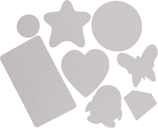8 Pieces of Self-Adhesive Leather Repair Patches Tape Stickers for Sofas, Bags,Furniture,Car Seats,Waterproof and wear-Resistant (White)
