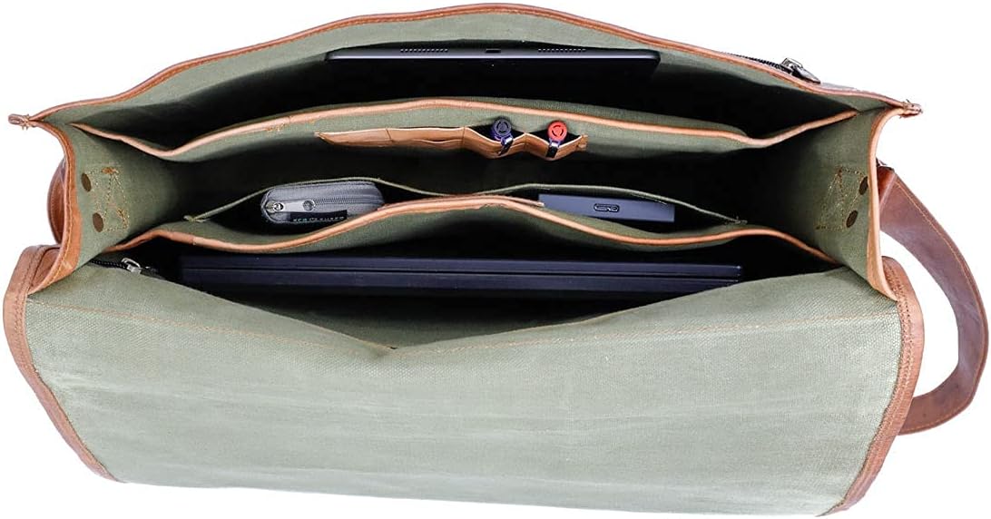 Komal's Passion Leather Vintage Mens 16 Inch Leather Laptop Messenger Pro Satchel Men's Bag