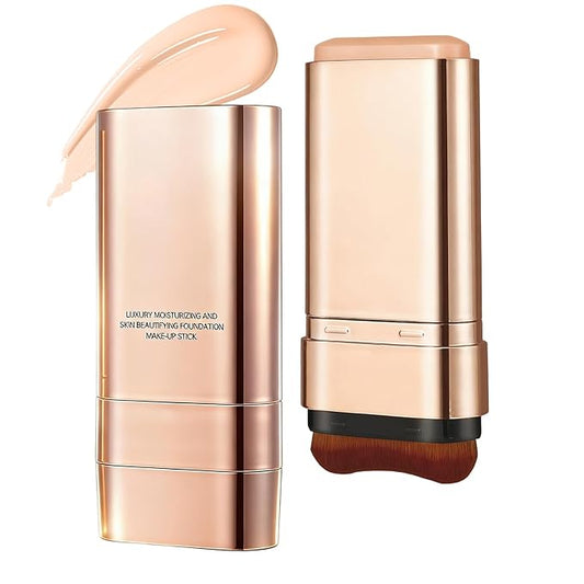 2PCS Flawless & Long-Lasting Dual-Ended Foundation Stick, 3-In-1 Contouring Foundation, Full Coverage Cream, Lightweight, Brightens, Long-Lasting for All Skin Types (#02 Natural Color)
