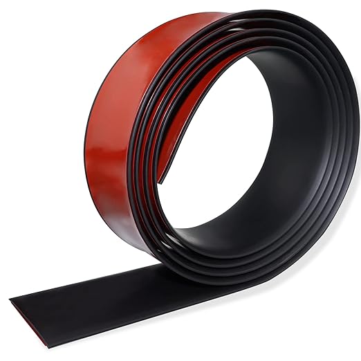 Floor Transition Strip Self Adhesive Floor Cover Strips Laminate 1.57" Wide Vinyl Flat Divider Transitions (4cm, 10Ft, Black)