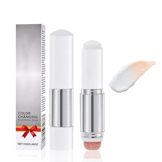 Blanc Cover Cream Stick - Color Changing Foundation Full Coverage Moisturizing Dewy Finish, White Concealer Stick with Built-in Brush, Tattoo Cover up Makeup Waterproof Foundation Makeup (Natural)