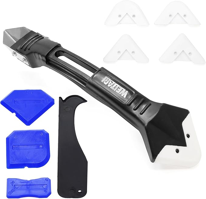Silicone Caulking Tool Kit, 3-in-1: Grout Sealant Remover,Finishing Scraper Tools - Easy Caulk Removal Sealing Smoothing For Bathtub Toilet Bathroom Shower Corner Tiles Joint Floor Sink