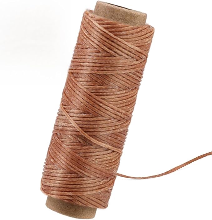 Leather Sewing Waxed, Khaki Waxed Thread for Beginners Leather Craft DIY Supplies, Shoe Repairing, Jewelry Making (32.8 Yards)