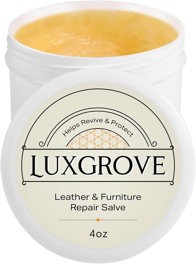 LUXGROVE® Leather & Furniture Repair Salve- Polisher, Leather Cleaner & Conditioner to Soften, Protect & Restore Leathercraft, Leathers Soap for Car Seat, Couch, Shoe, Purse, Boot & Saddles - 4oz