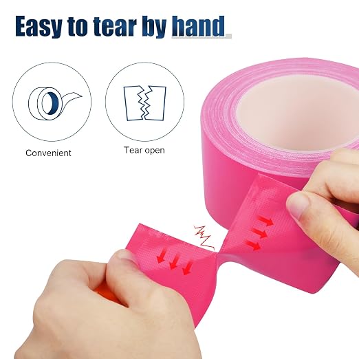 Pink Duct Tape Heavy Duty, 1.88 Inch x 35 Yard Waterproof Strong Adhesive Duct Tape for Indoor Outdoor Repairs Tear by Hand, 1 Roll