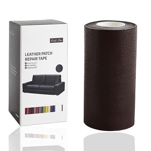 Leather Repair Tape Patch kit Retro Coffee Heavy Duty,4x60 inch Self Adhesive Patch for Couch,Sofa,Car Seat,Furniture, Drivers Seat,Computer Chair First Aid Vinyl Repair kit