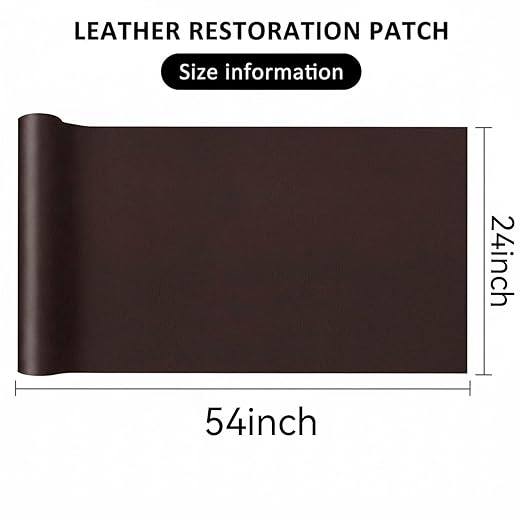 Leather Repair Patch, Leather Repair Tape, Repair Patch Self Adhesive Waterproof, Vinyl Repair Tape, for Couches, Car Seats, Chairs, Furniture (Reddish Brown, 24 x 54 Inch)