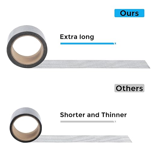 Secopad Grey Window Screen Repair Tape, 2IN X 30FT (360IN) Screen Repair Kit for Windows or Doors, Strong Adhesive Patch Kit Fiberglass Mesh Tape