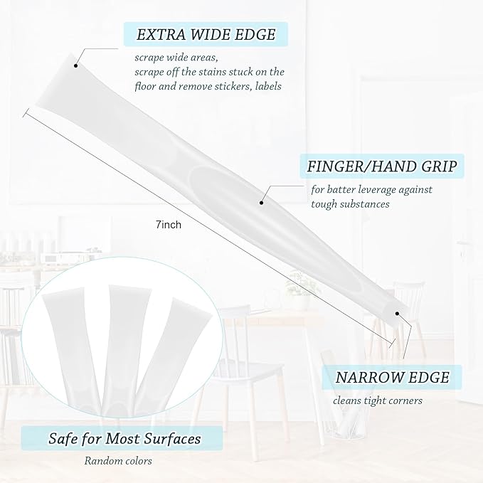 Honoson Non-scratch Plastic Scraper Tool Carbon Fiber Plastic Cleaning Tool Pen-shaped Stiff Scraper for Kitchen Sticker Scratch Cleaning(White)