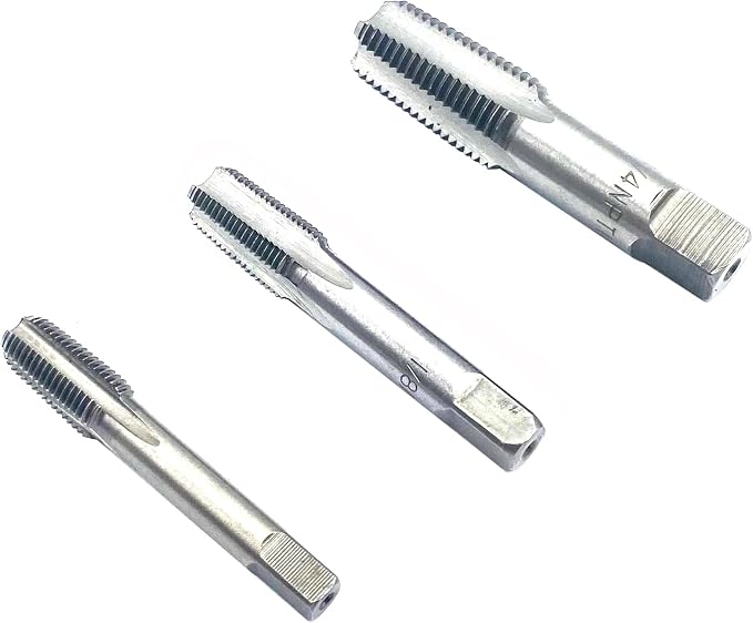 1/16",2PCS 1/8",2PCS 1/4" NPT Pipe Tap Set,5Pcs Carbon Steel Pipe Taps Cutting Tools Great for Various Mechanics DIY Thread Cutting and Cleaning