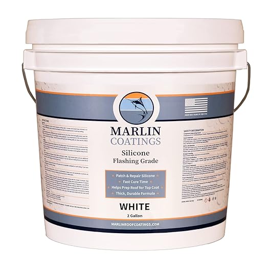 100% Silicone Roof Patch – Prevent and Repair Leaks – Complete Waterproofing – Easy Trowel or Brush Application…(1/2 Gallon, White)