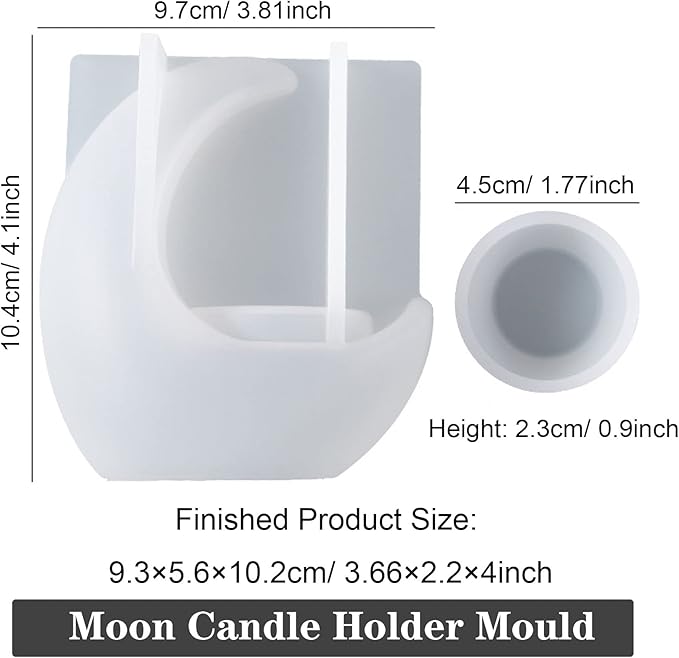 Moon Candle Holder Resin Mould, DIY Silicone Mould for Home Decorations