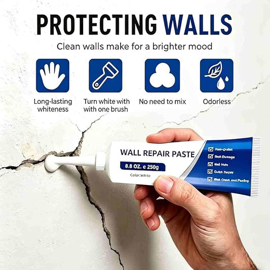 Wall Repair Paste，Drywall Patch Repair Kit with Scraper | Instant Wall Hole Filler & Crack Repair Paste | Quick Fix Sol for Drywall, Tile Gaps, Nail Holes & Small Damage | Drywall Repair Kit