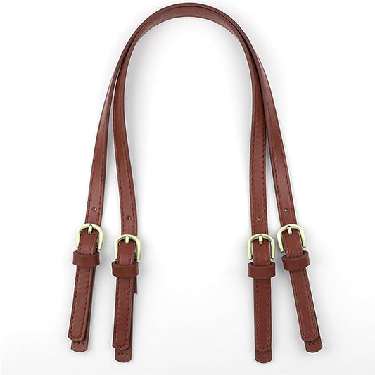 XIMEO 2 Pack Replacement Purse Straps – Adjustable PU Leather Handles with Buckle for DIY Bag Making, Tote & Handbag Repair