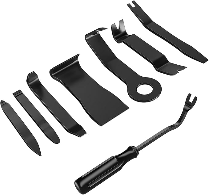 GOOACC 8PCS Auto Trim Scratch Removal Tool Car Audio Dash Panel Window Molding Fastener Remover Tool Kit-Black