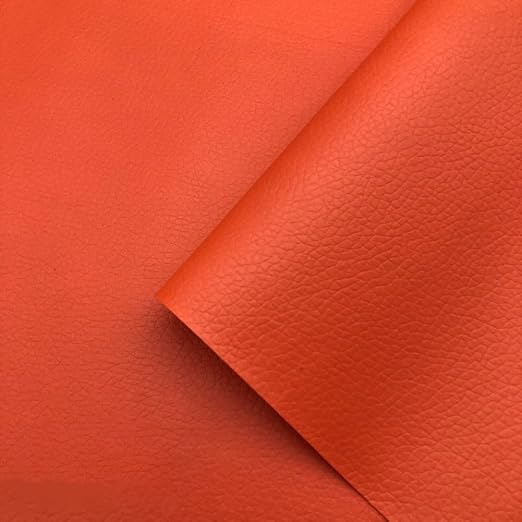 Self Adhesive Leather Repair Patch Orange Red Faux Leather Fabric 19.7 x 54 Inch Leather Repair Tape Kit for Upholstery, Furniture, Couch, Sofa, Car Seats, Chairs