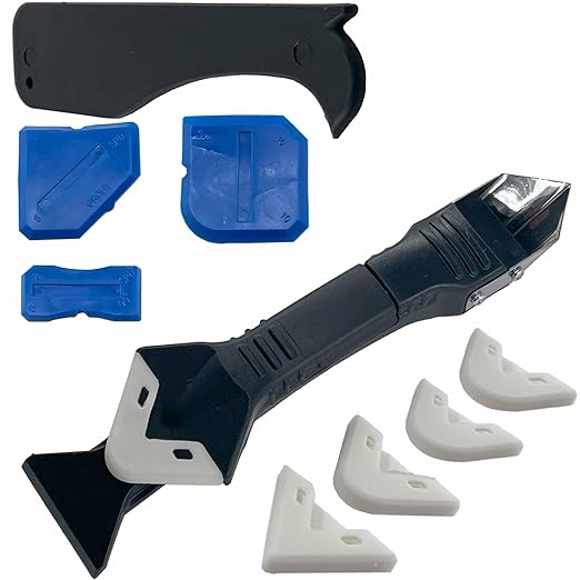 9-Piece KBX-SCT -Silicone Caulking Tool Kit, Easy Bath & Kitchen Grout Sealant Remover, for a Smooth Finish Like a Pro - 3-in-1 Shaping Tools
