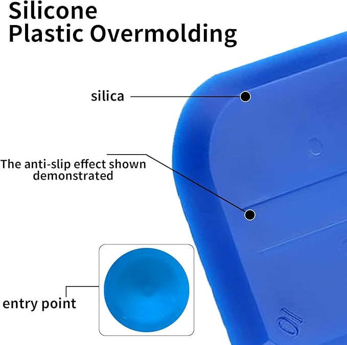 4-Piece Silicone Caulking Tool Set - Sealant Finishing Scraper Kit with Flexible Plastic Scrapers for Kitchen Bathroom Sink Floor Grout Removal (Blue)