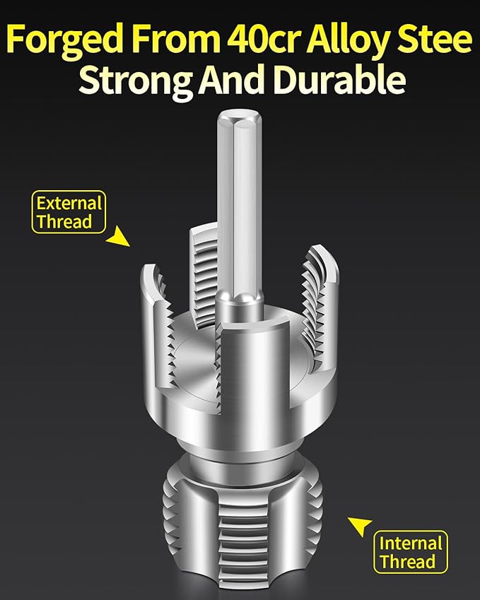 Internal & External Pipe Threading Tool, PVC Pipe Threader, Pipe Threading Tool, 1/2'' 3/4'' Dies Electric Drill Compatible for Home Repair (2PCS) (1/2+3/4)