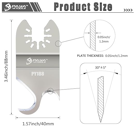 Multitool Saw Blades, Oscillating Multi Tool Hook Knife Blade for Cutting Roofing Shingles, PVC Carpet,Cardboard and Other Soft Materials (3-Pack)