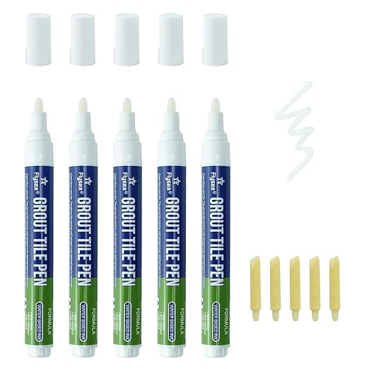 5PCS Grout Tile Pens Gap Repair Pen Wall Grout Restorer Marker Pen for Bathroom Wall Floor Decontamination Seam Repair Pens (White, 5 PCS)