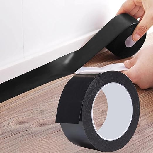 3 Rolls Sealing Caulk Tape Self Adhesive, Waterproof Caulking Tapes Sealant Strip for Bathroom Toilet Kitchen Countertop Black