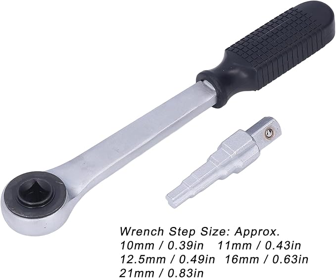 KUIDAMOS Radiator Valve Spud Spanner, Wear Easy to Install Stepped Wrench Set Carbon Steel for Plumbing Repair