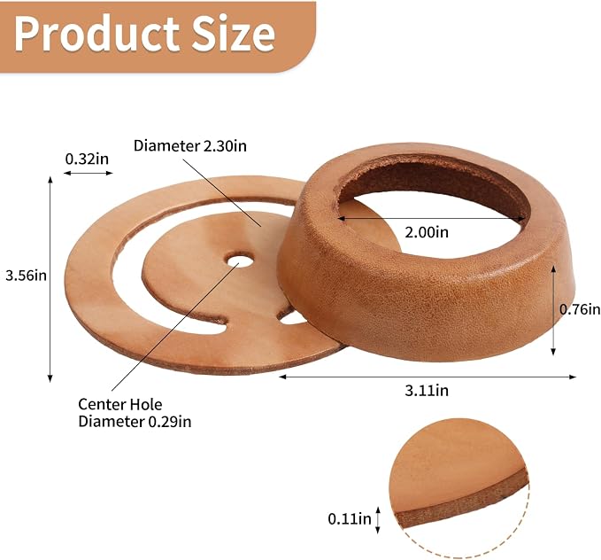 Pitcher Pump Leathers Repair Kit Leather Lower Valve Leather & Cup Leather for Pitcher Spout Pump Hand Press Pump (1pcs)