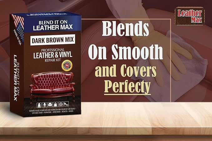 Blend It On Extra Large Leather Repair Kit, 6 Full Ounces for Furniture, Jacket, Sofa, Car Seat, Boots, Easy Instructions to Match Colors, Restore Any Material No Mixing Chart Needed (Bold Browns)
