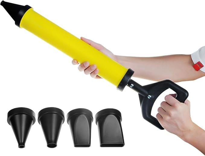 Saim Caulking Applicator Tool, 60cm Grout Caulking Guns Hand Mortar Pointing Grouting Pump with 4 Nozzles for Grouting Stone and Concrete Cement lime, Use in Tile Repair on Walls, Showers & Bathrooms