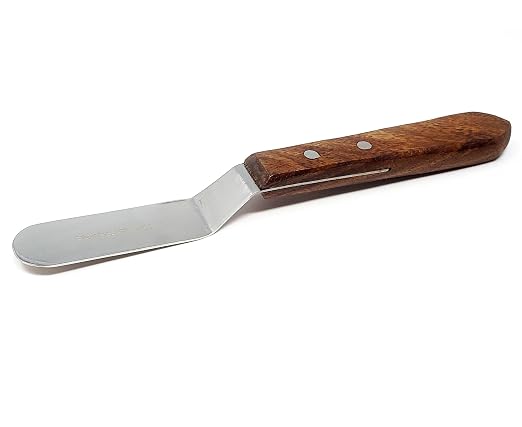 A2Z Scilab Brand Engineering Classic Offset Caulk Tooling Spatula, Stainless Steel (3 Inch Long Offset Blade)