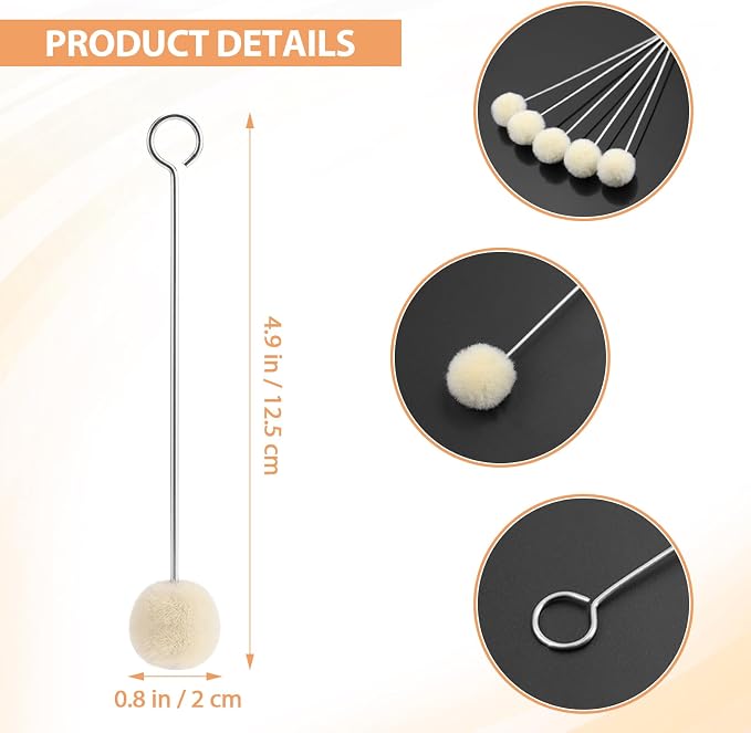 Wool Daubers Glue Daubers Ball Brush Leather Dye Tool Leather Dye Dauber Dyeing Applicator with Metal Handle for DIY Crafts Projects (150)