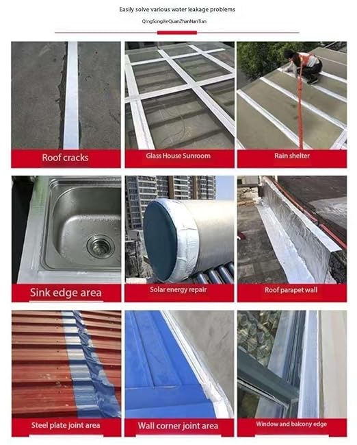 Butyl Tape Waterproof Sealing Tape Aluminum Foil Tape, for RV Repair, Window, Silicone, Glass & Roof Leak Patching, Boat and Pipe Sealing，Gutter Leak Repair (50mm*5m)