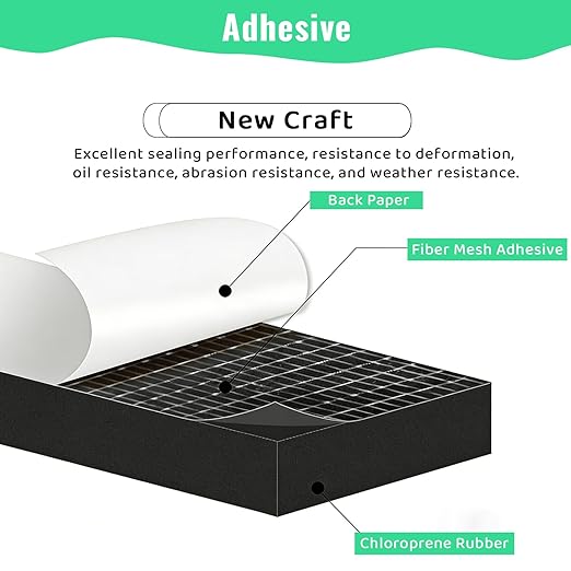 High Density Foam Tape - 1'' x 1/16'' x 13Ft Weatherproof Adhesive Prevent Condensation Heat Resistant Flame Retardant Weather Stripping Easy to Cut & Install & Remove for Car Doors Pipes Windows
