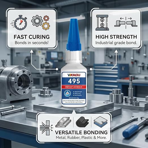 406 & 495 Super Glue Instant Adhesive 20g Suitable for Plastic Rubber,for Flexible and Porous Materials 2 Pack