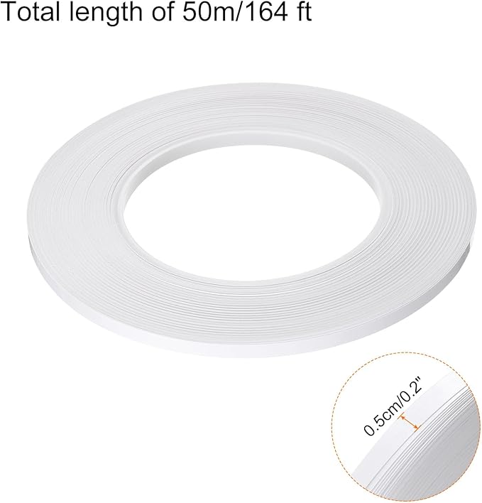HARFINGTON 2Pcs Floor Tiles White Foil Lines Metallic Mirror Tape 0.2" x164 Ft Self Adhesive Decor Floor Wall Seam Sticker Waterproof Gap Sealing Tape for Kitchen Bathroom Cabinet