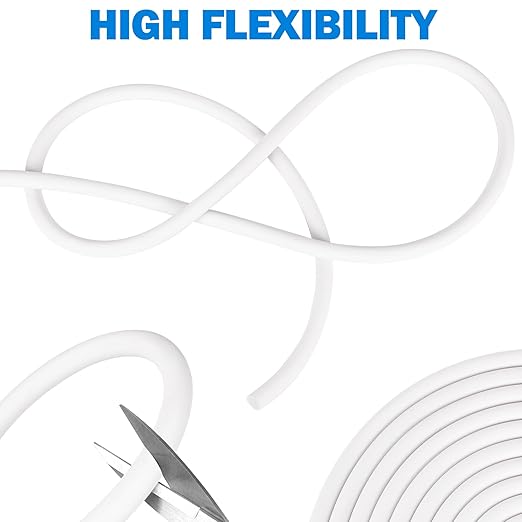 MYFAMIREA 20FT Backer Rod 3/8 Inch EPDM Rubber Caulk Saver Weather Strip Seal Concrete Expansion Joint Filler for Gaps and Joints, White