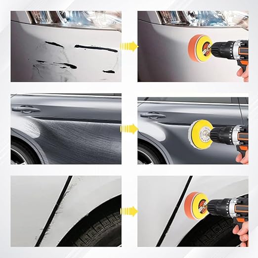 131pcs 3inch Sanding Disc Drill Polishing Kit, Sanding Attachment for Drill Grinder Rotary Tools,Dry Wet Headlight Restoration Kit for Car Polishing,Glass Finishing,Scum Removal