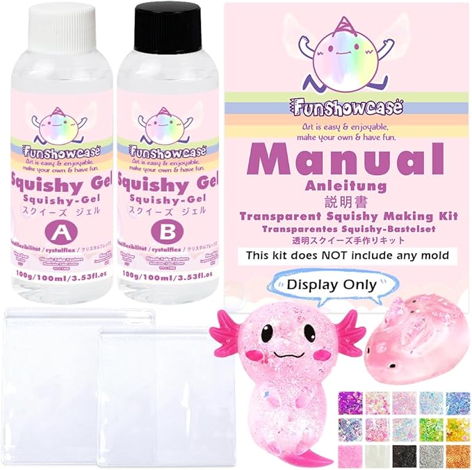 Taba Squishy Making Kit Clear Gel Flex Rubber Crystal Liquid Silicone 6.8oz Pack