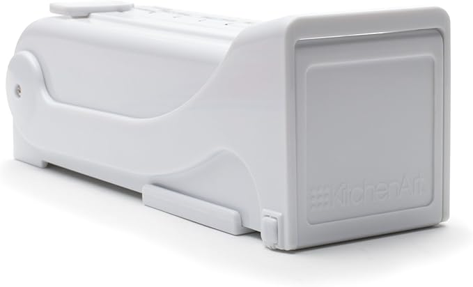 KitchenArt Buttermate Butter Cutter Slicer, Butter Measuring Dispenser and Keeper, White